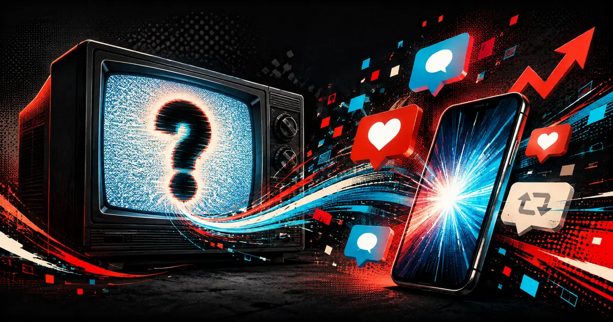レトロテレビの話題がSNSで再燃する様子を表したイラスト